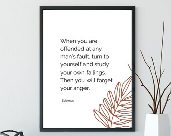 Epictetus Imprimible Cita, Epictetus Art Print, Estoicism Quote, When You Are Offended At any Man's Fault