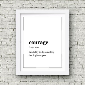 Courage Definition Print, Enneagram 6 Virtue, Enneagram 6 Printable Wall Art