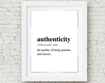 Authenticity Definition Print, Enneagram 3 Virtue, Enneagram 3 Printable Wall Art