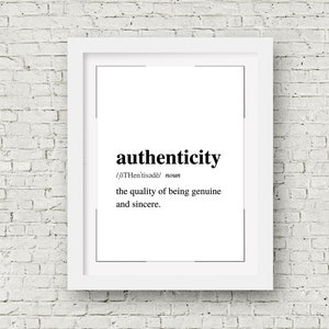 Authenticity Definition Print, Enneagram 3 Virtue, Enneagram 3 Printable Wall Art