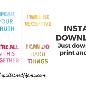 Positive Decor - Mantra Cards - Affirmation Cards - Guiding Thoughts - Office Mantras - Positivity Art - Good Vibes - Télécharger numérique