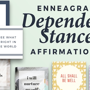 Conjunto de cartas de postura dependente do Eneagrama, Eneagrama 1, Eneagrama 2, Eneagrama 6, Mantras do Eneagrama para impressão