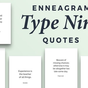 Enneagram 9 Wall Art, Printable Quote Set, Quote Wall Art, Inspirational Quotes