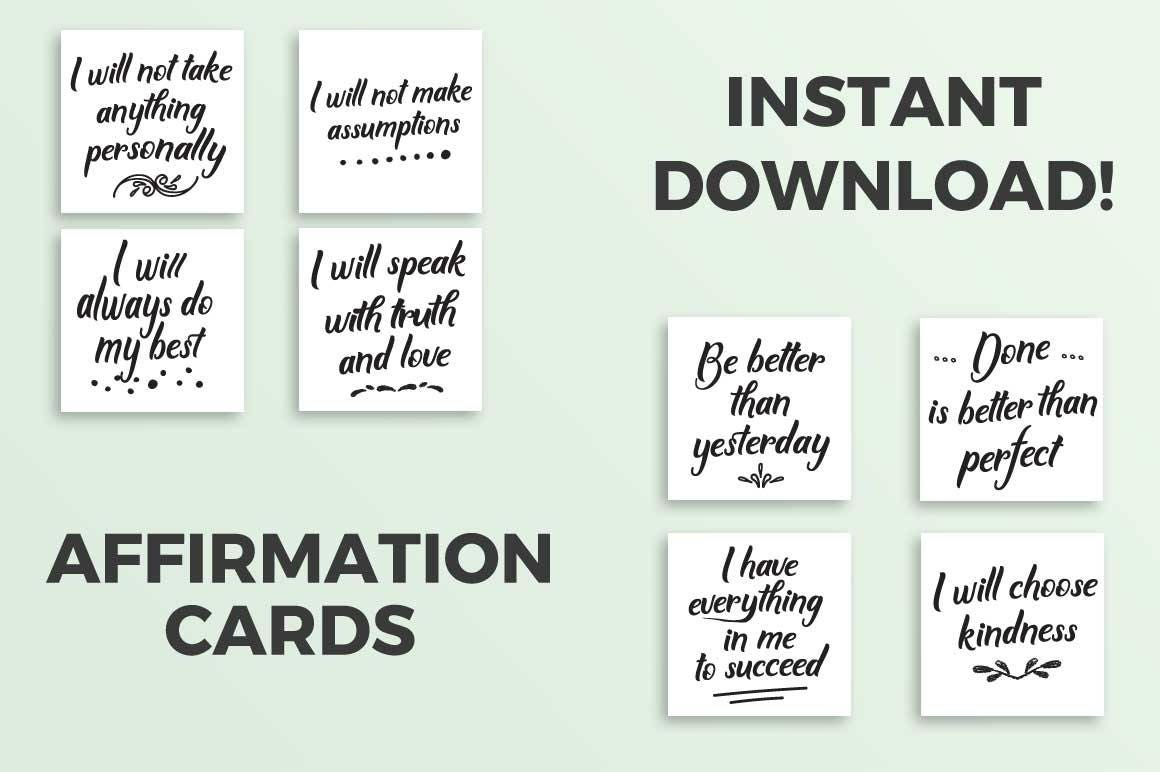 Printable Affirmation Cards The Four Agreements | Etsy