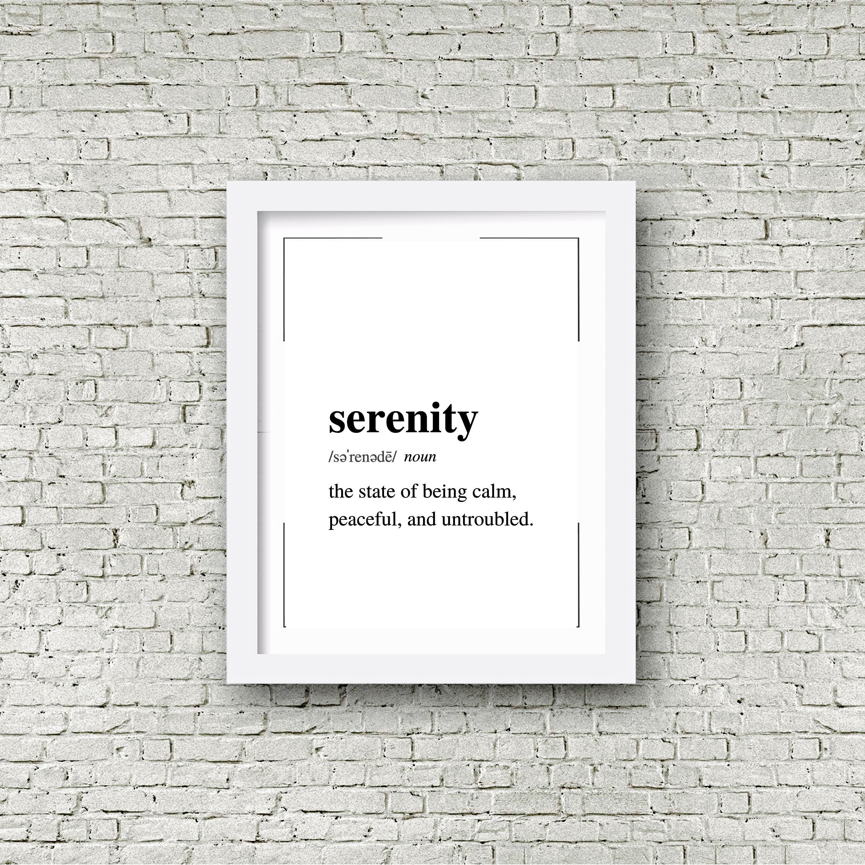 Serenity Definition Print Enneagram 1 Virtue Enneagram 1 - Etsy