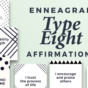 Enneagramma 8 Carte di affermazione, Cura di sé di tipo Otto, Enneagramma 8 Crescita, Enneagramma 8 Stress, Mantra stampabili con download istantaneo