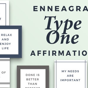 Cartões de afirmação do Eneagrama 1, autocuidado do Eneagrama tipo um, download instantâneo de mantras para impressão