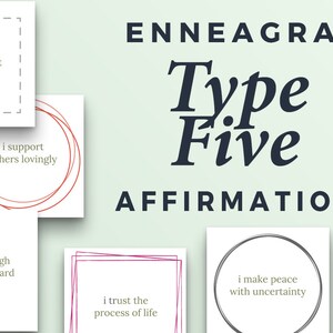 Cartões de afirmação do Eneagrama 5, autocuidado tipo cinco, crescimento do Eneagrama 5, estresse do Eneagrama 5, download instantâneo de mantras para impressão
