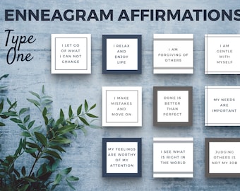 Enneagram 1 Affirmation Cards, Enneagram Type One Mantras, Instant Download