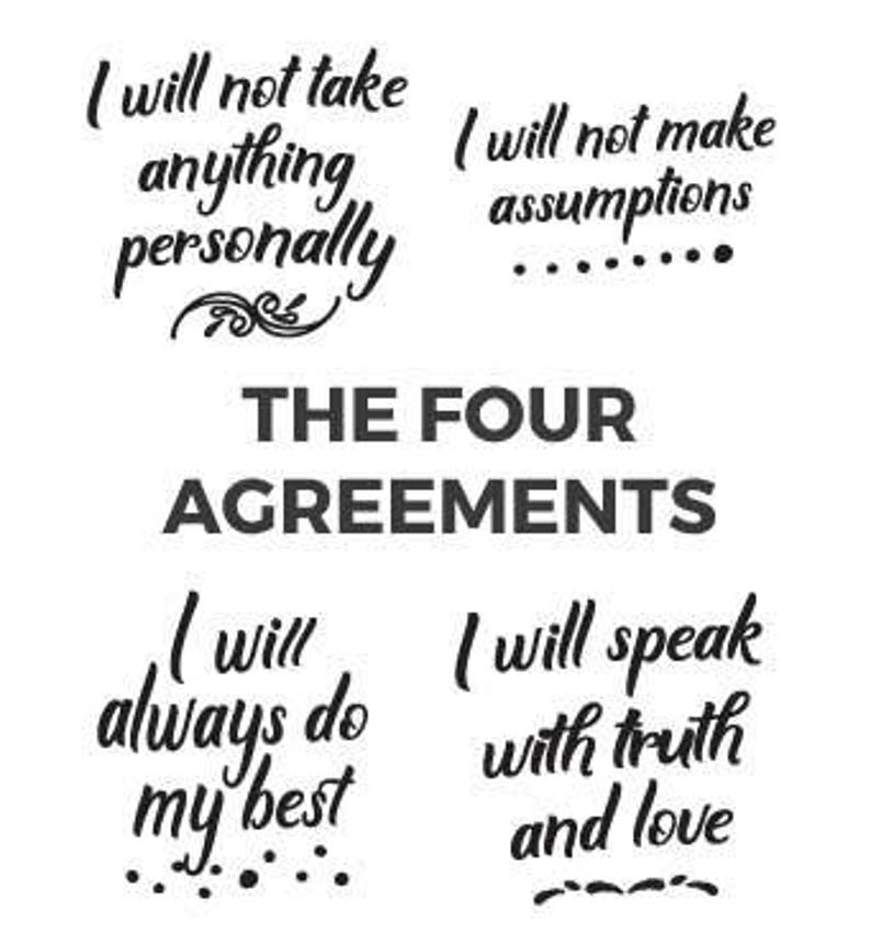 Printable Affirmation Cards The Four Agreements Etsy