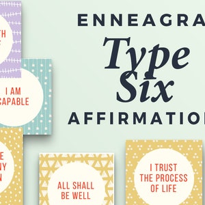 Type Six Self-Care Instant Download Printable Mantras Enneagram 6 Affirmation Cards Enneagram 6 Stress Enneagram 6 Growth
