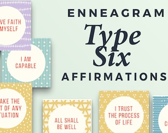 Type Six Self-Care Instant Download Printable Mantras Enneagram 6 Affirmation Cards Enneagram 6 Stress Enneagram 6 Growth
