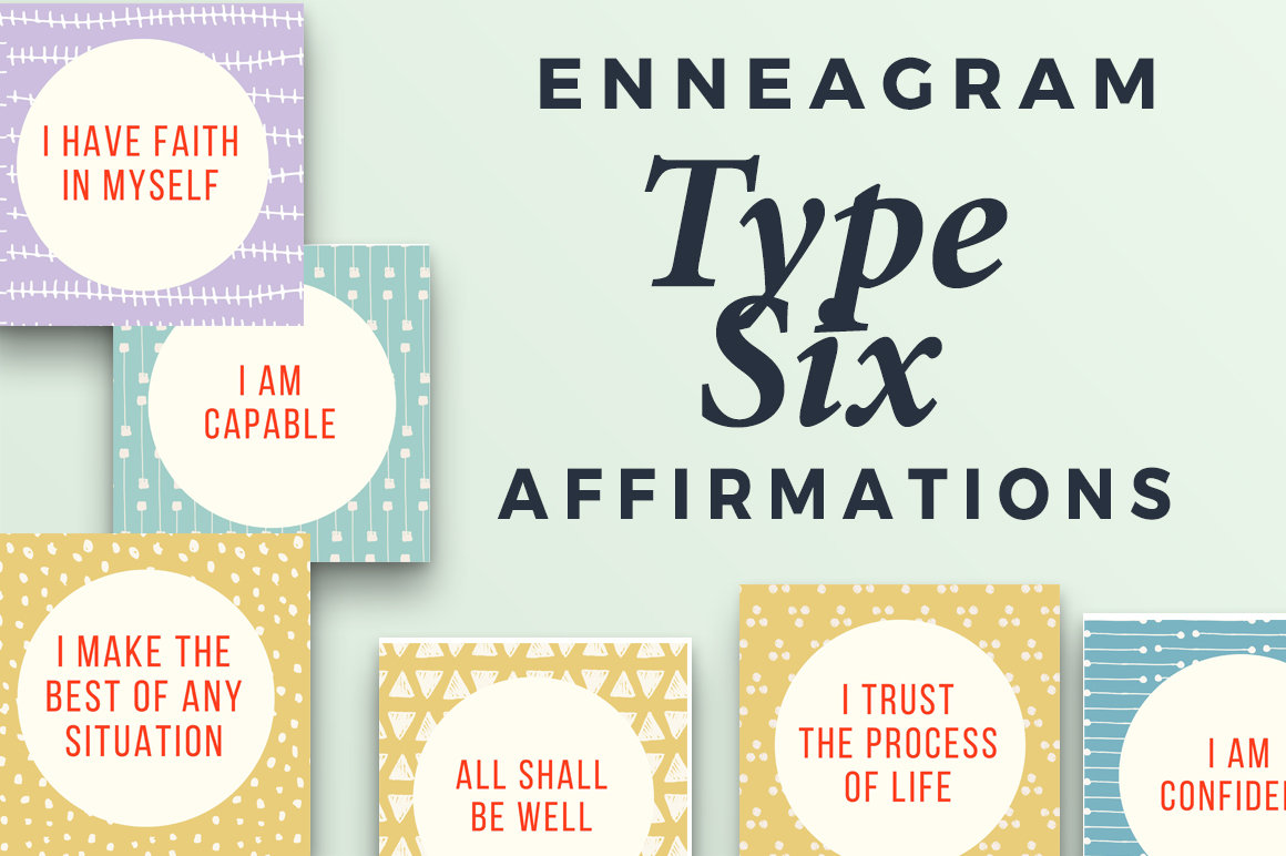 Type Six Self-Care Instant Download Printable Mantras Enneagram 6 Affirmation Cards Enneagram 6 Stress Enneagram 6 Growth