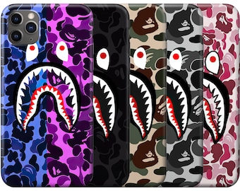 BP SHARK CAMO RED iPhone 6//6S 7 8 Plus X//XS XR 11 12 Pro Max Mini Case Cover