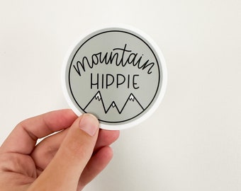Mountain hippie sticker | hiking sticker | outdoor aesthetic sticker | laptop sticker | water bottle sticker