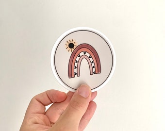 Rainbow sticker | muted rainbow | die cut sticker | laptop sticker | water bottle sticker