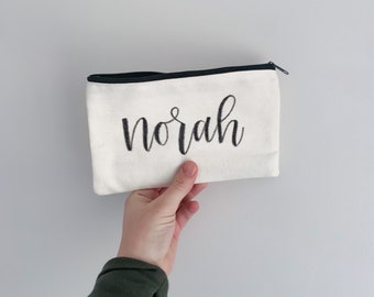 Personalized pencil bag | personalized makeup bag | bag with name | bridesmaid gift