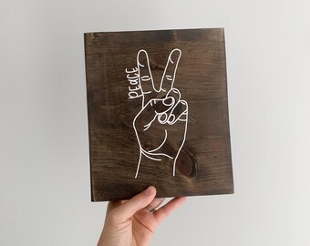 peace sign sign | boho decor | home decor | farmhouse sign