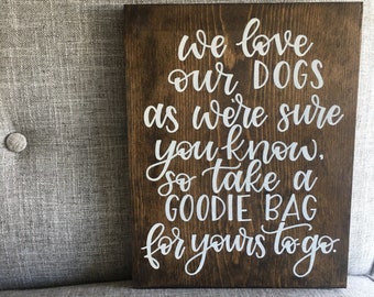 Dog Treat Wedding Sign | Dog Sign | Love Dogs | wedding decorations rustic