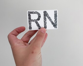 Floral RN sticker, nurse sticker, RN sticker, nurse gift, waterproof sticker, RN gift, nursing school, healthcare sticker