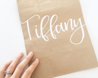 Personalized, Hand-lettered Bridesmaid Gift Bag | Custom gift bags | Bridesmaid Gifts | Gift Bag for Bridesmaid