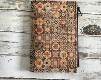 Small Tile cork travelers notebook wallet insert - Made to order