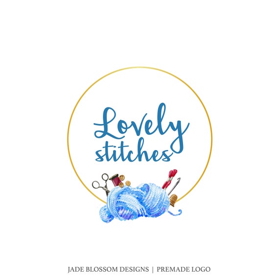 Premade Logo Watercolor Logo Crochet Logo Knitting Logo Etsy