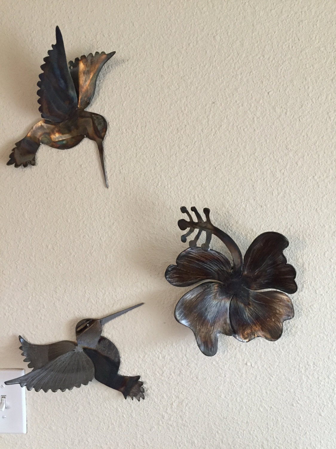 Colorful Metal Hummingbird Wall Art Etsy