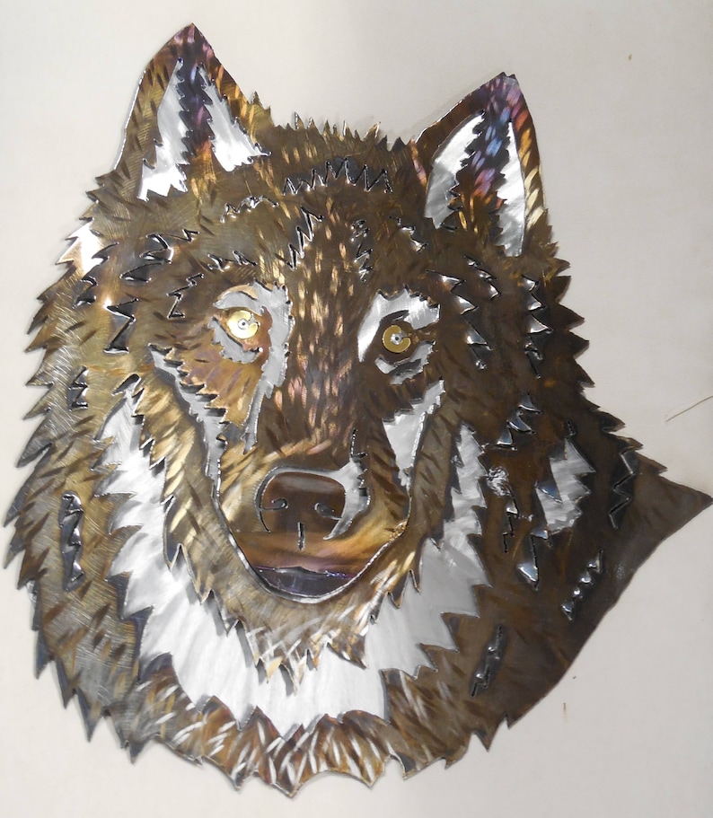 Wolf Head Metal Wall Art Etsy