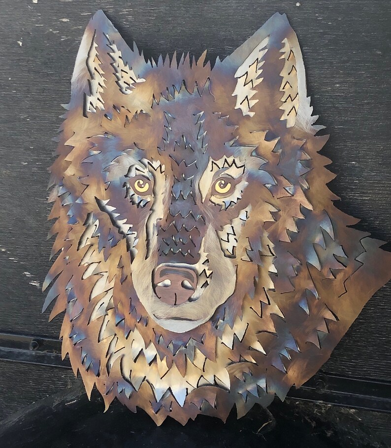 Wolf Head Metal Wall Art Etsy