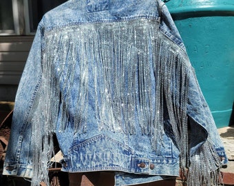 womens denim jacket with bling