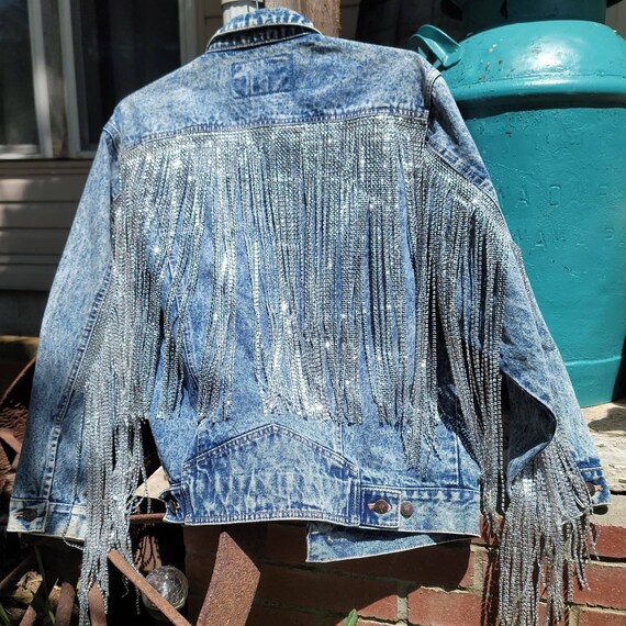 Bling Fringe Denim Jackets | Etsy Ireland