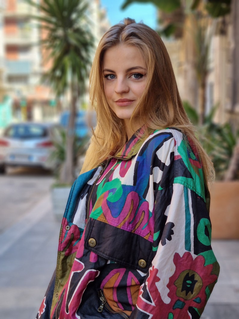 vintage 90s multicolor windbreaker snowboard