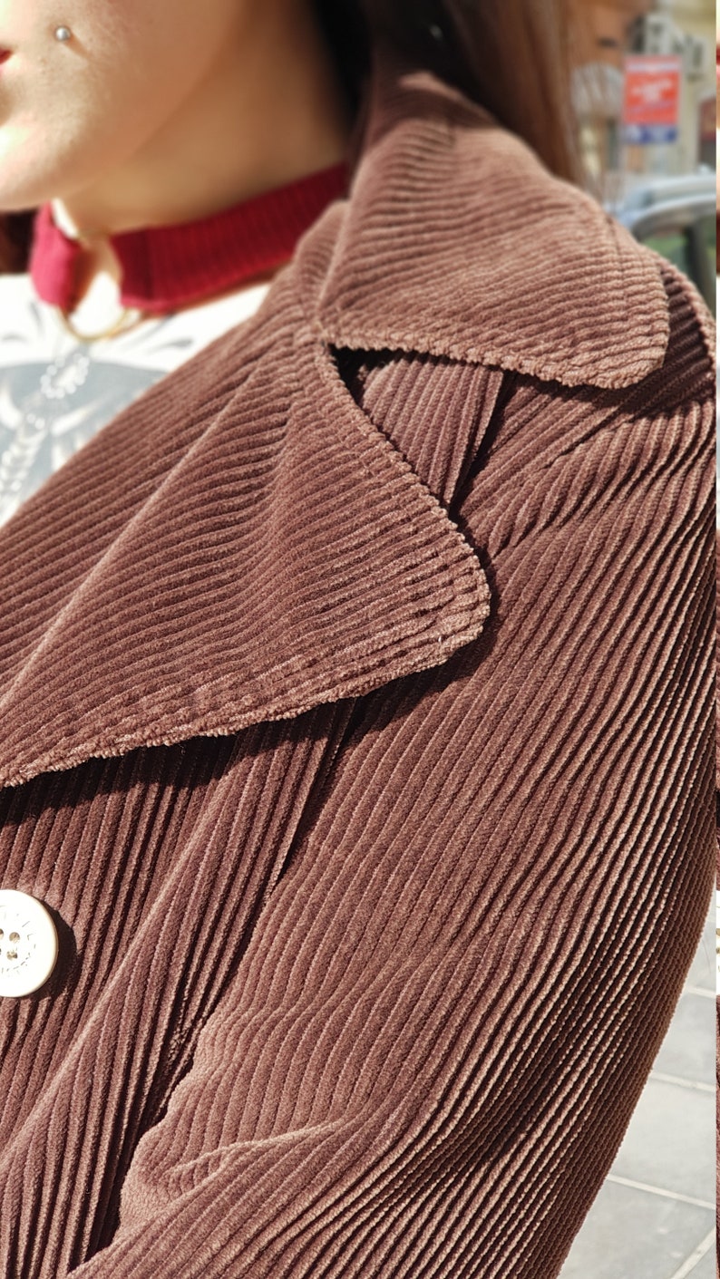 Vintage 80/'s Classic velvet trench coat