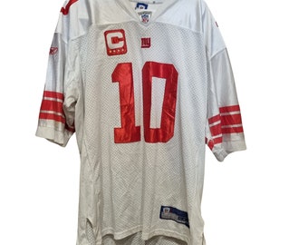 Vintage 90 Rare NFL New York Giants ELI MANNING Jersey Reebok Captain Patch