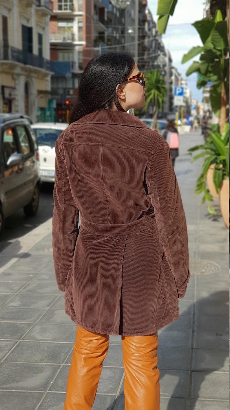 Vintage 80/'s Classic velvet trench coat