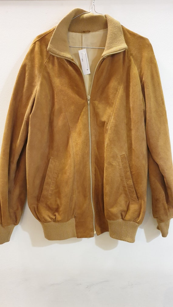 vintage 90s bomber suede jacket