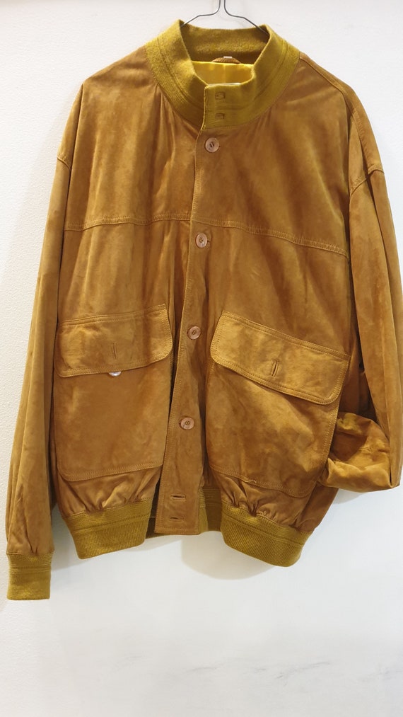 vintage 90s bomber suede jacket