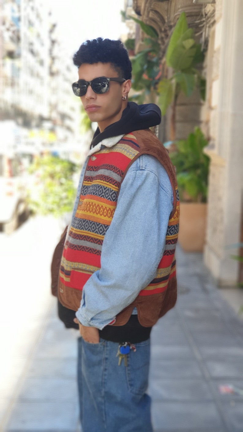 Vintage 90s multicolor aztec padded gilet
