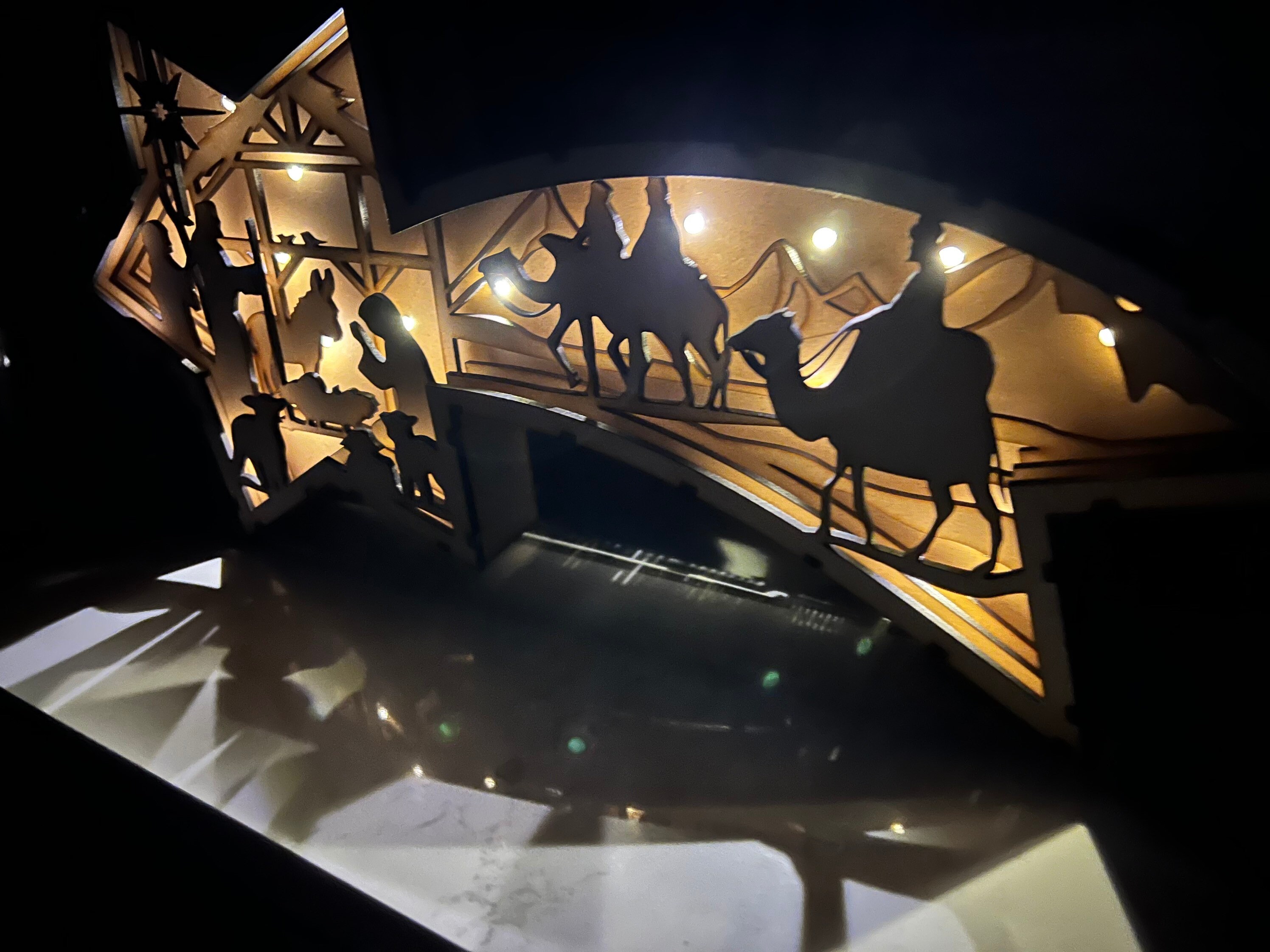 Lighted star for nativity on sale scene