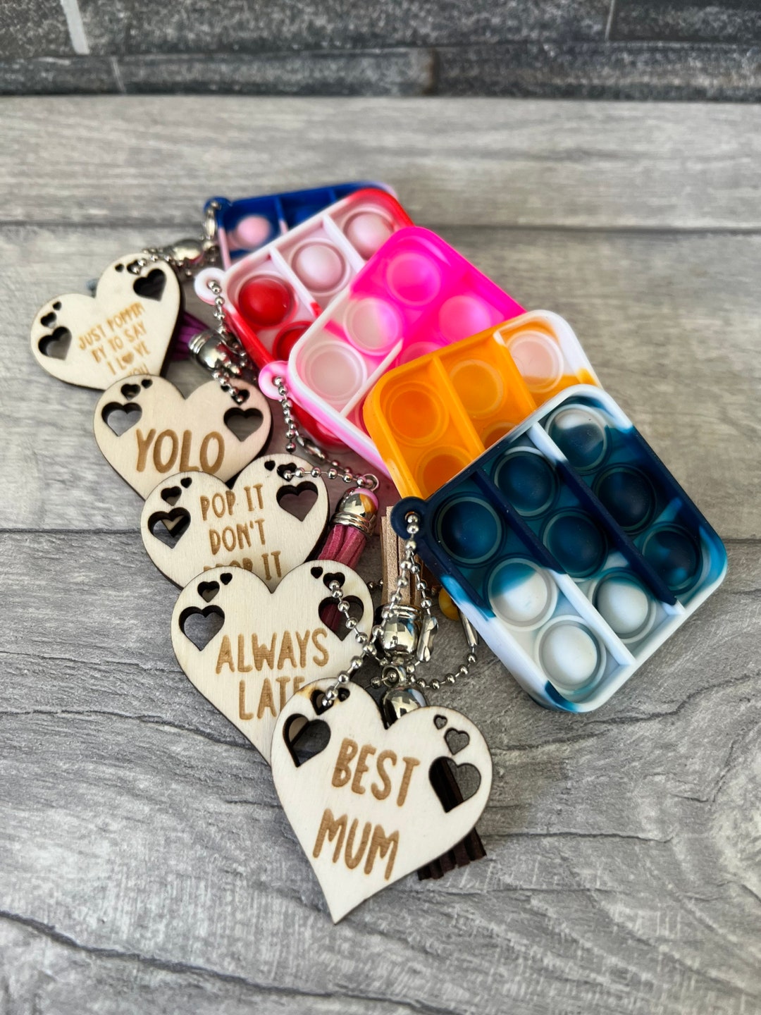 Pop Key Rings Pop It Keyrings De Stress Birthday Party Bags Children’s Gifts Fidget ...
