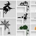 Halloween door picture frame or shelf corner decorations spooky witch bat cat 