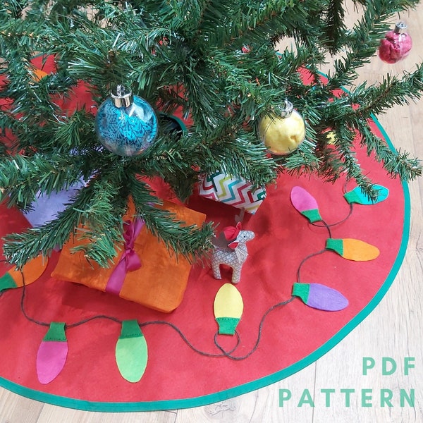 SEWING PATTERN - DIY Christmas Tree Skirt Circular 1 piece tree mat
