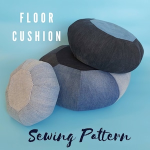 SEWING PATTERN - Three Bears Floor Cushion - PDF sewing pattern and instructions - Meditation Pouf - Jeans cushion