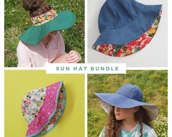 Sun Hat Pattern Bundle - SEWING PATTERNS - Instant PDF Downloads