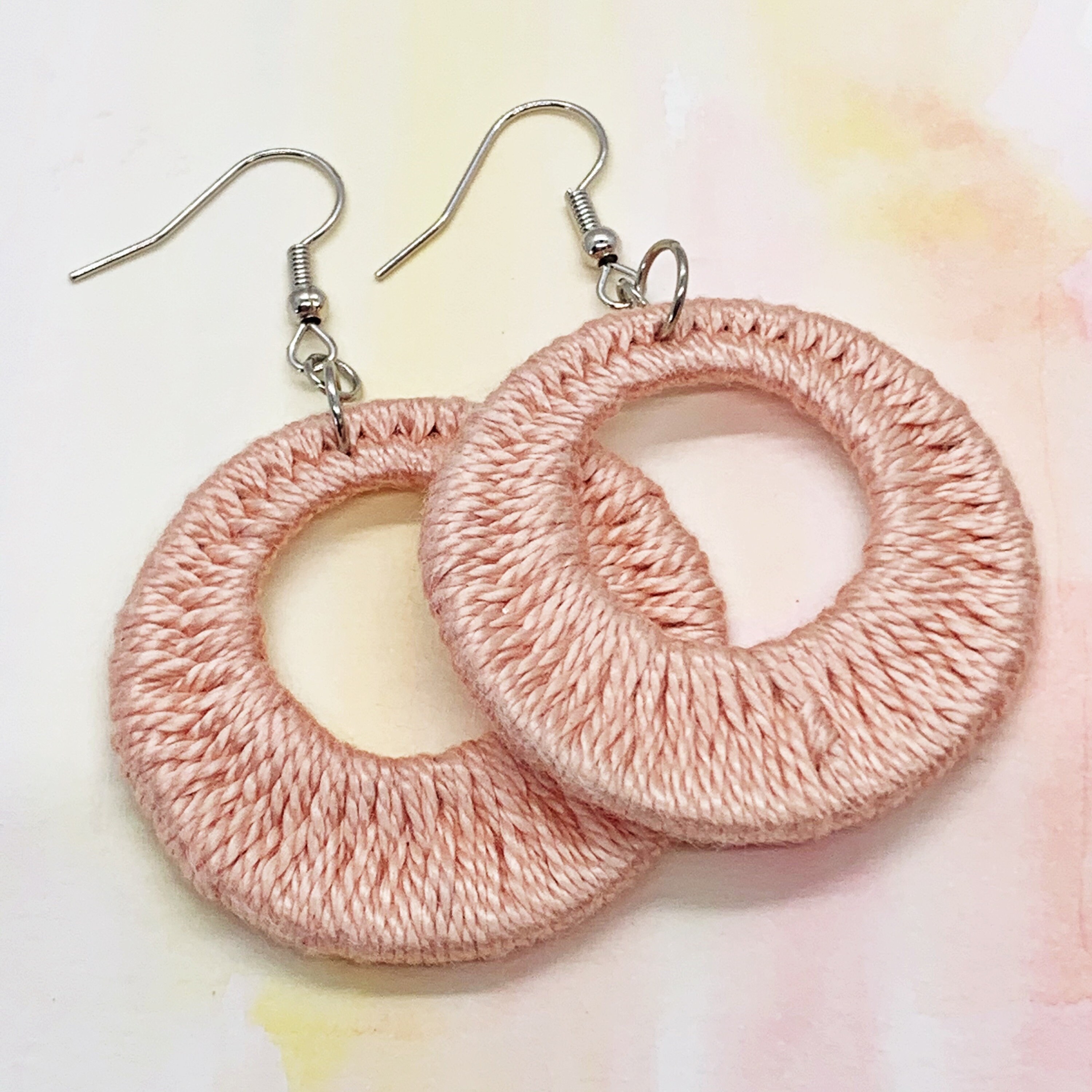Woven Thread Earrings Stainless Steel Etsy