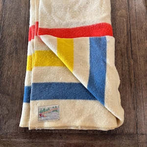 1940s Orrlaskan 100% wool made in USA blanket 68”x80”