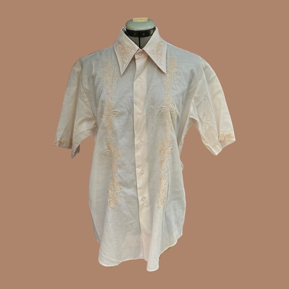 Vintage Chinese peach colored embroidered men’s b… - image 1