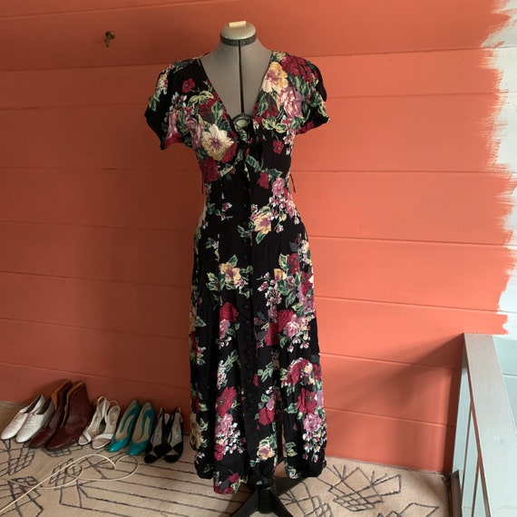 Vintage 1990s Karen Alexander floral day dress