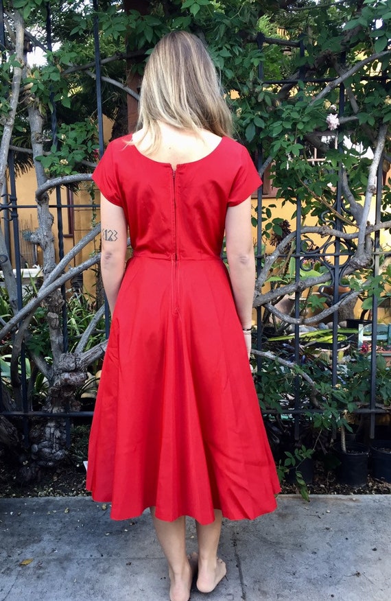 Vintage 1950s true vintage pin up red taffeta coc… - image 5